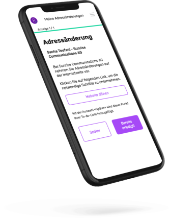 iPhone - Anwendung - Adressänderung - Planen Sie Ihren Umzug